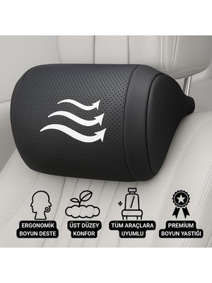 Polham Ergonomik Premium Araç Boyun Yastığı – Delikli Nefes Alabilen Yapı, Tüm Araçlara Uyumlu, Ortopedik Yastık