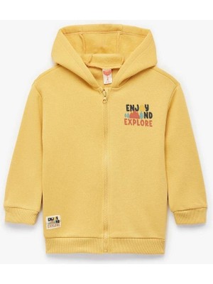 Koton Erkek Bebek Uzun Kollu Bisiklet Yaka Fermuarlı Kapşonlu Sweatshirt