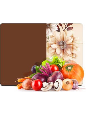 Decovetro Cam Kesme Tahtası ve Sunumluk ve Sunum Tabağı Vintage Kahve 30X40 cm