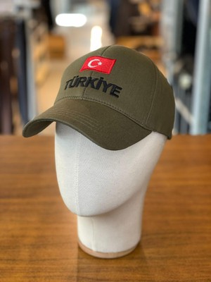 Hamze Türkiye Bayrak Nakışlı Unisex Pamuklu Cap Şapka