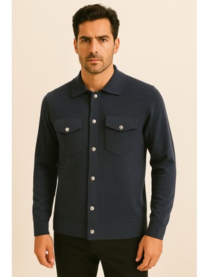 Ncs Jeans Erkek Triko Gömlek Lacivert