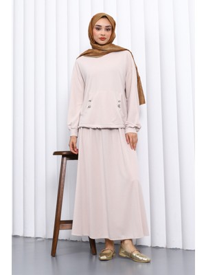 İmaj Butik Taş Cepli Bluz Etekli Takım