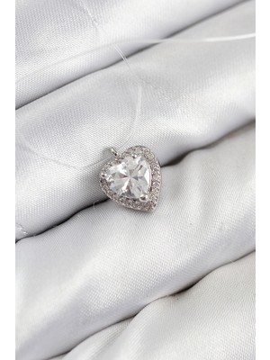 Shopwave Misineli Kalp Model Gümüş Renk Hayalet Kolye