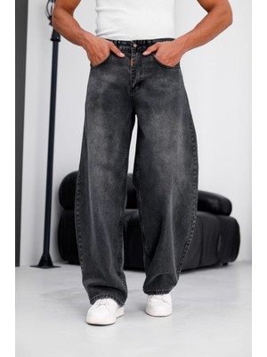 Oksit Puertas Erkek Yüksek Bel Balon Baggy Fit Bol Kesim Kot Pantolon