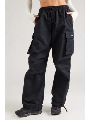 Nike Oversized Cargo Dans Pant Kadın Oversize Kargo Cepli Dokuma Canvas Eşofman Altı Siyah