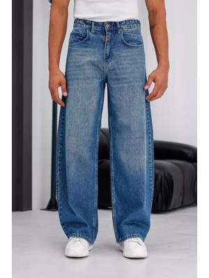 Oksit Puertas Erkek Yüksek Bel Balon Baggy Fit Bol Kesim Kot Pantolon