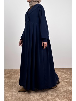 Ande Tesettür Şal Yaka Ferace - Lacivert