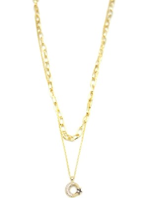 Venüs Shopping Çoklu Ay Yıldız Kolye - Altın