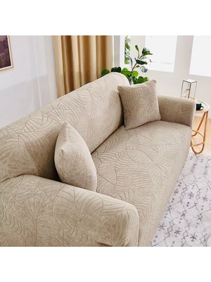 riselerhome Jakarlı 3 Kişilik Kanepe Örtüsü Lastikli Koltuk Örtüsü Çekyat Örtüsü Koltuk Kılıfı