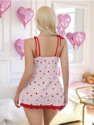 Marsilyan Kadın Ekru Kalp Desenli Dantel Detaylı Elbise 5071