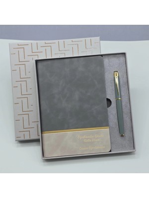 Marsilyan Öğretmenler Gününe Özel Deri Defter ve Kalem Set