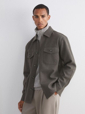 Lc Waikiki Yeni Sezon Regular Fit Uzun Kollu Kaşe Erkek Gömlek Ceket