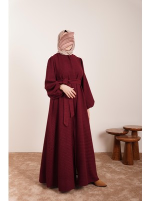 Ande Tesettür Şanel Kışlık Ferace - Bordo