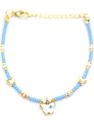 Venüs Shopping Kelebek Boncuk Bileklik - Açık Mavi