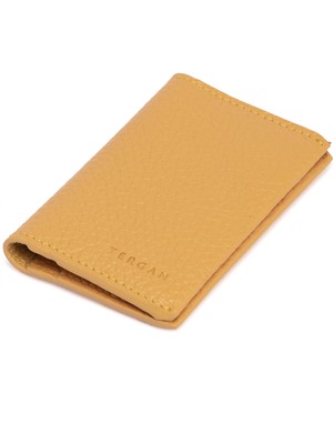Tergan  Sarı Hakiki Deri Unisex Kredi Kartlık - S1KK00000266-H28
