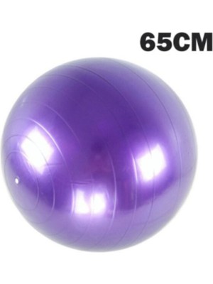 TeknoClass 65 cm Mor Pilates Topu Fitilli + Pompa Seti Denge Egzersiz İçin Setli Kullanım
