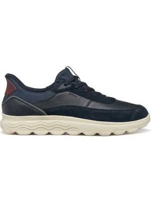 Geox Erkek Lacivert U Spherıca Plus A - Nappa+Sued Bağcıklı Kalın Tabanlı Süet Sneaker U56MPA08522CF44K