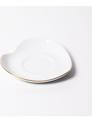 Güral Porselen Kalp 12 cm Çay Tabağı El Dekoru Altın Işleme 20