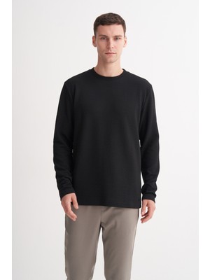 Cazador Caz 53535 Kendinden Dokulu Regular Fit Bisiklet Yaka Erkek Sweat