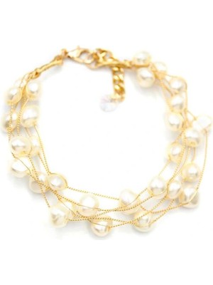 Venüs Shopping Inci Bileklik - Altın