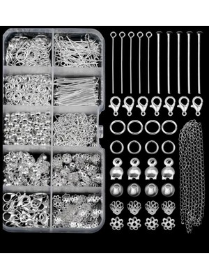 Yiğit Aksesuar 440 Adet Gümüş Kolye Bileklik Bilezik Yapım Kiti Seti Takı Malzemeleri