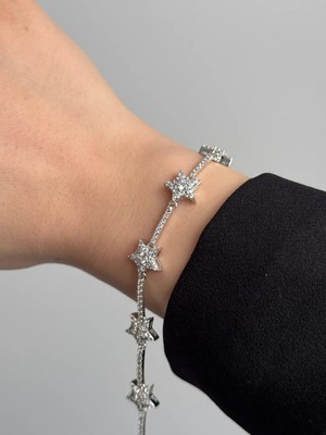 Silver Taşlı Yıldız Bileklik