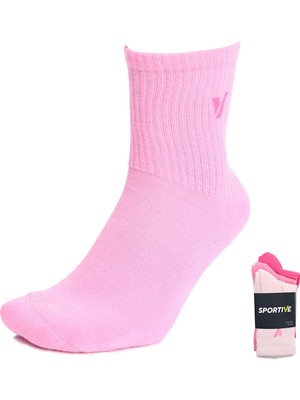 Sportive Spt Unisex Çok Renkli 3'lü Tenis Çorabı 25YKC002-PMB