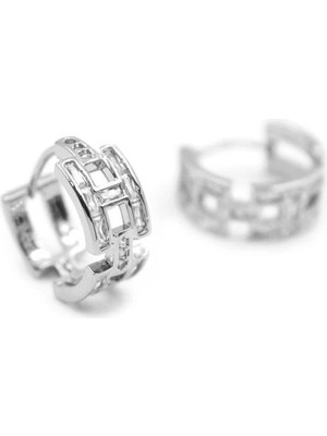 Venüs Shopping H Taşlı Küpe - Gümüş