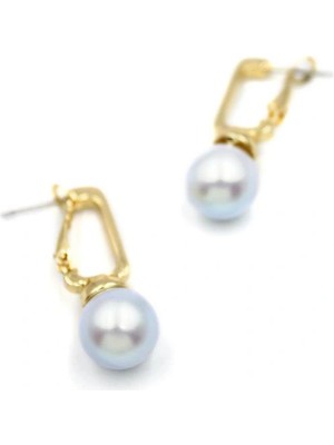 Venüs Shopping Incili Küpe - Mavi