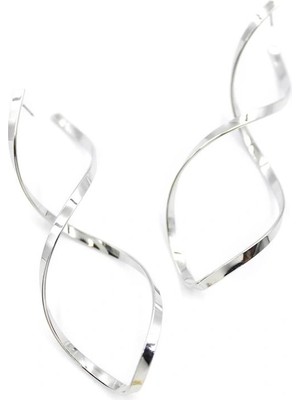 Venüs Shopping Dalgalı Küpe - Gümüş