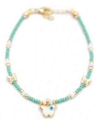 Venüs Shopping Kelebek Boncuk Bileklik - Açık Yeşil