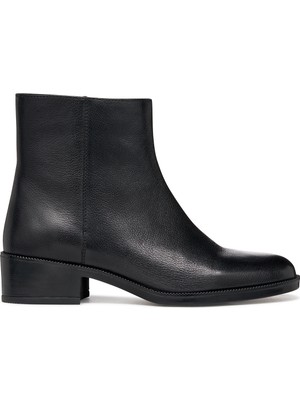 Geox Kadın Siyah D Camexıa Fermuarlı Deri Klasik Bot D565ED00081C9999