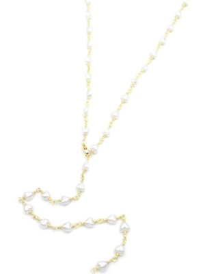 Venüs Shopping Kalp Incili Y Kolye - Altın