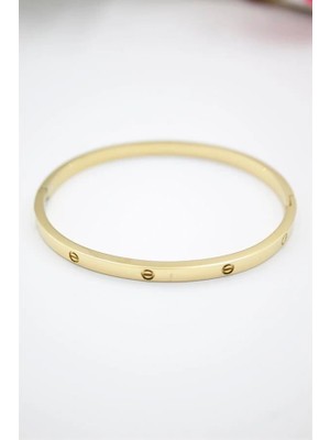 Venüs Shopping Crt Model Taşsız Ince  Bilezik - Altın