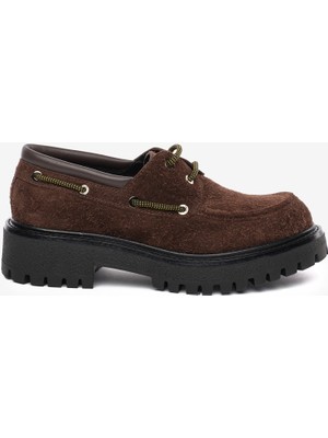 Greyder Kadın Kahverengi Hakiki Deri Loafer Ayakkabı 5K2CA35344