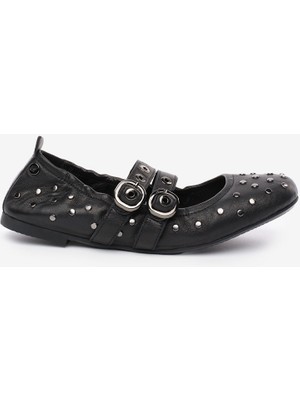 Greyder Kadın Siyah Hakiki Deri Babet 5K2KA34353