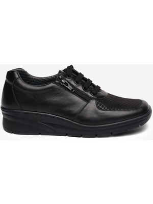 Greyder Kadın Siyah Hakiki Deri Comfort Ayakkabı 5K2FA59327