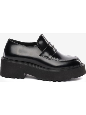 Greyder Kadın Siyah Hakiki Deri Loafer Ayakkabı 5K2CA35273