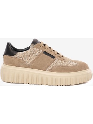 Greyder Kadın Vizon Hakiki Deri Sneaker Ayakkabı 5K2SA35371
