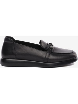 Greyder Kadın Siyah Hakiki Deri Comfort Ayakkabı 5K2FA32252