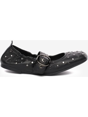 Greyder Kadın Siyah Hakiki Deri Babet 5K2KA34363