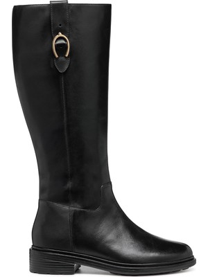 Geox Kadın Siyah D Walk Pleasure D - Smo.lea Fermuarlı Deri Çizme D46TGD00043C9999