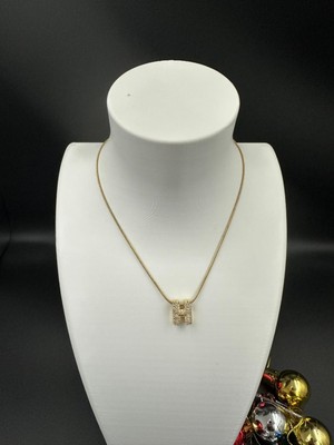 Stainless Steel Altın Rengi H Harfi Çelik Kolye