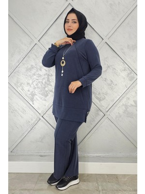 Pys Giyim Kadın Kolye Detaylı Nervür Dikim Tesettür Takım