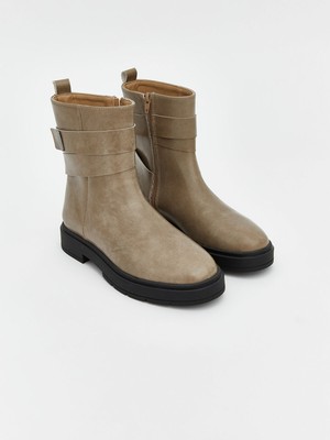 Lc Waikiki Yeni Sezon Fermuarlı Deri Görünümlü Kadın Bot