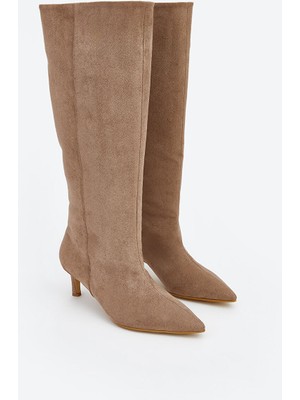 Lc Waikiki Yeni Sezon Süet Görünümlü Topuklu Kadın Bot