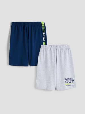 Lc Waikiki Yeni Sezon Beli Lastikli Baskılı Erkek Çocuk Şort 2'li