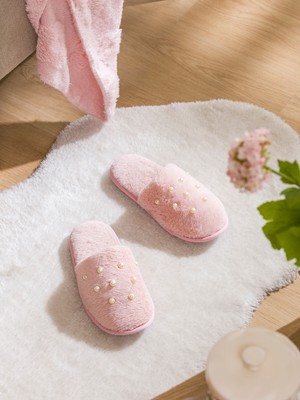 Lc Waikiki Yeni Sezon Boncuk Işlemeli Pelüş Kadın Ev Terliği