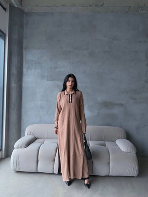 isiltikidsmoda Pantolon Yırtmaçlı Elbise Ikili Triko Takım Vizon Elf