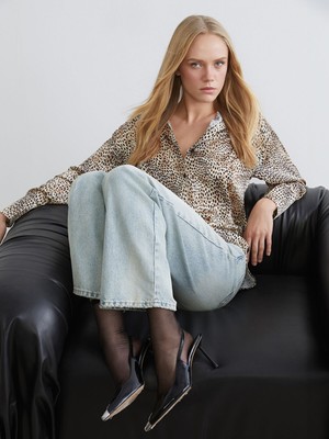 Lc Waikiki Yeni Sezon Leopar Desenli Kadın Gömlek